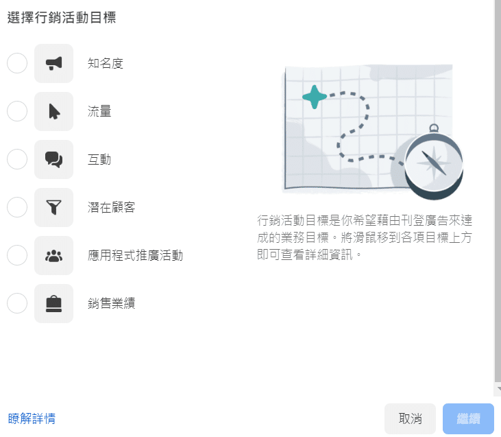 facebook行銷活動目標